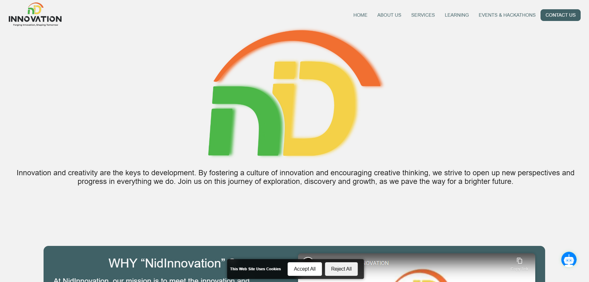 Preview of NidInnovation Website project