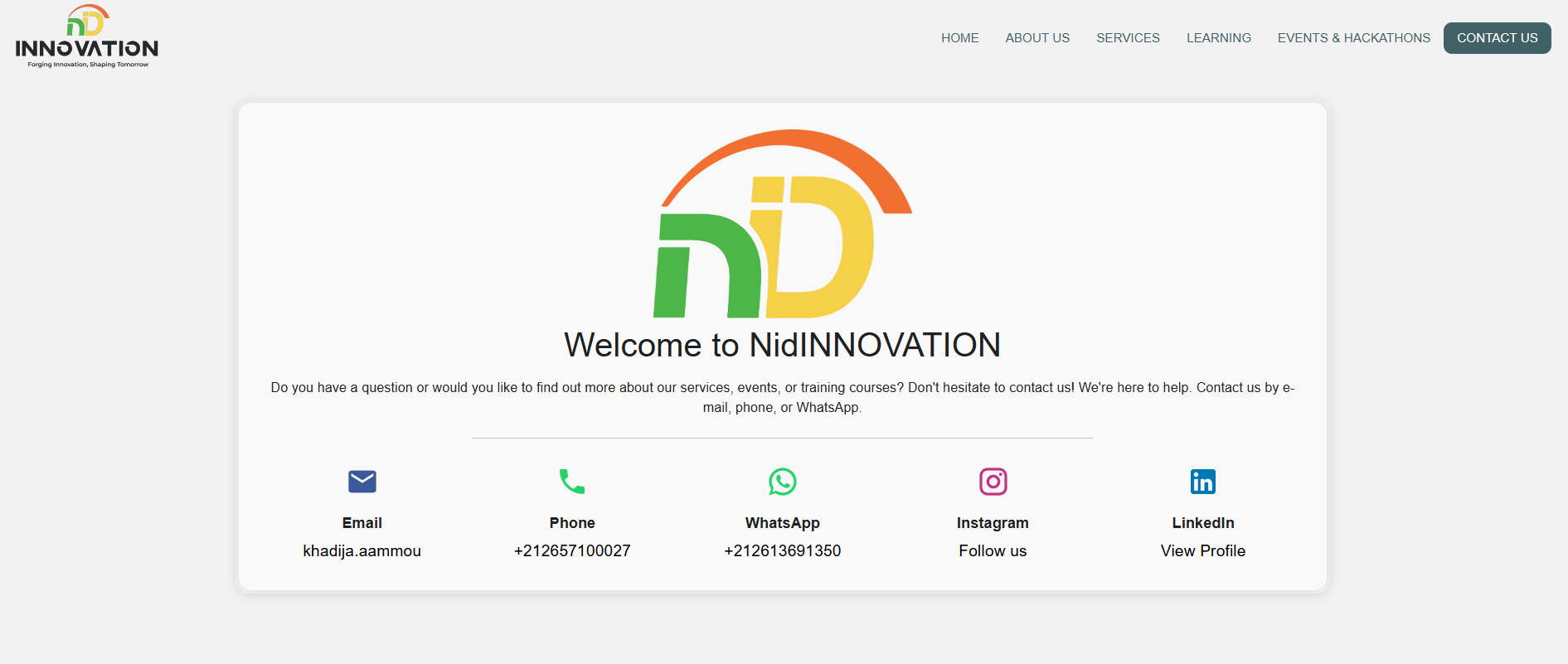 contact page