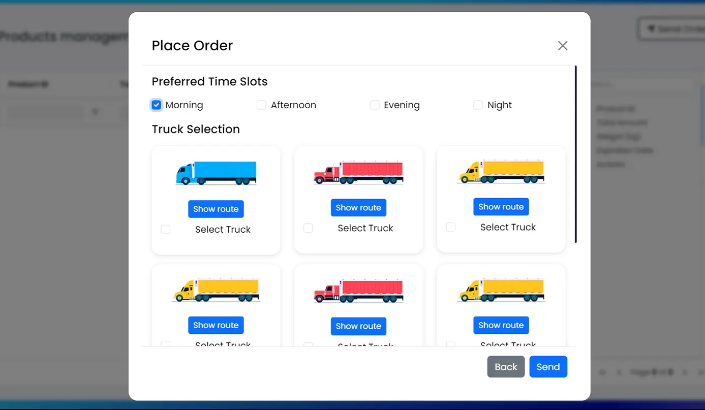 Place order page