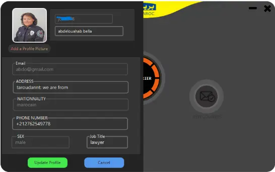profile page