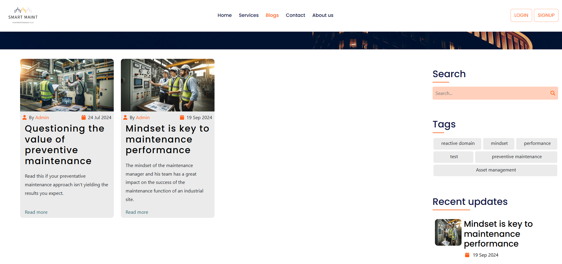 blogs page