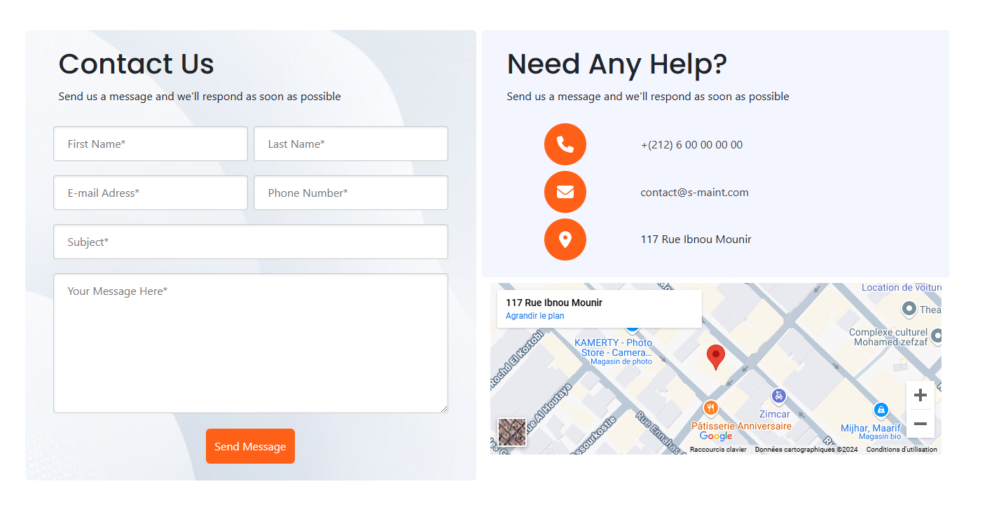 contact page