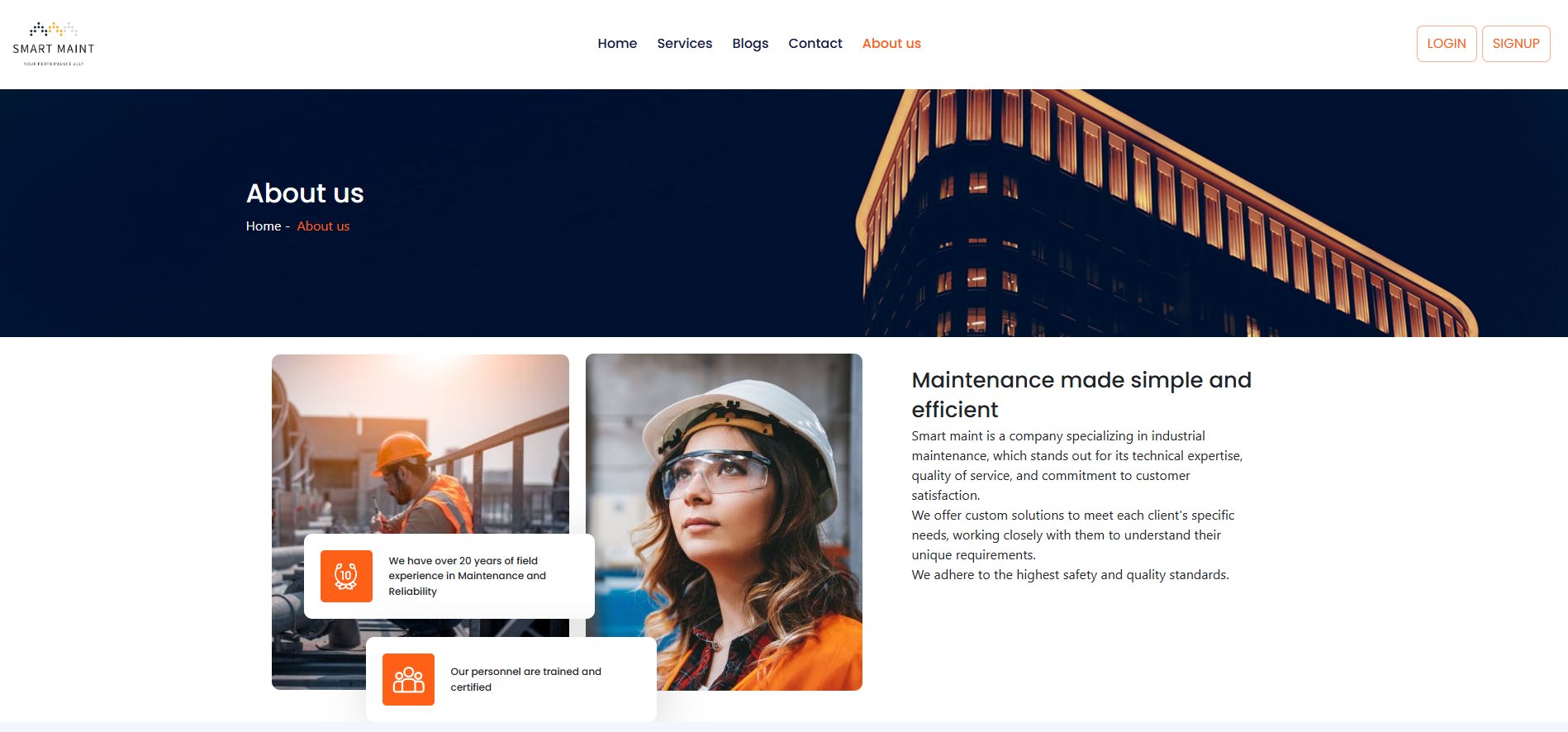 about us page