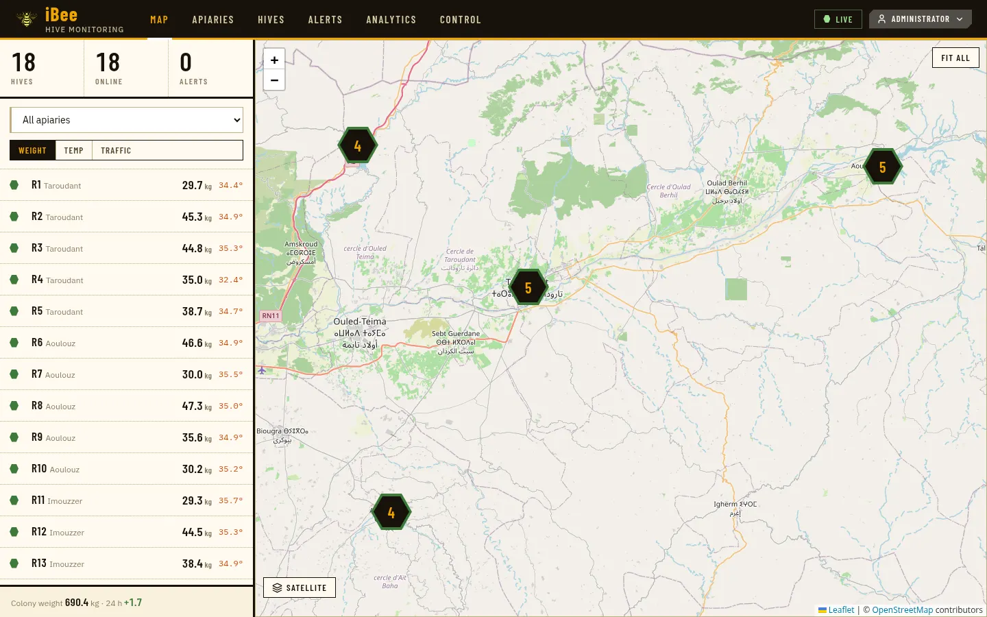 Apiary map